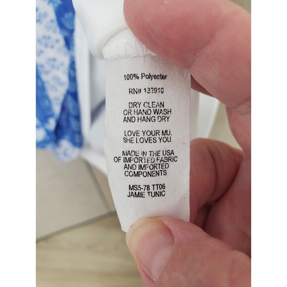 Show Me Your Mumu Jamie Tunic Size Small Split Neck Elastic Cuff Mixed Pattern - Picture 5 of 5